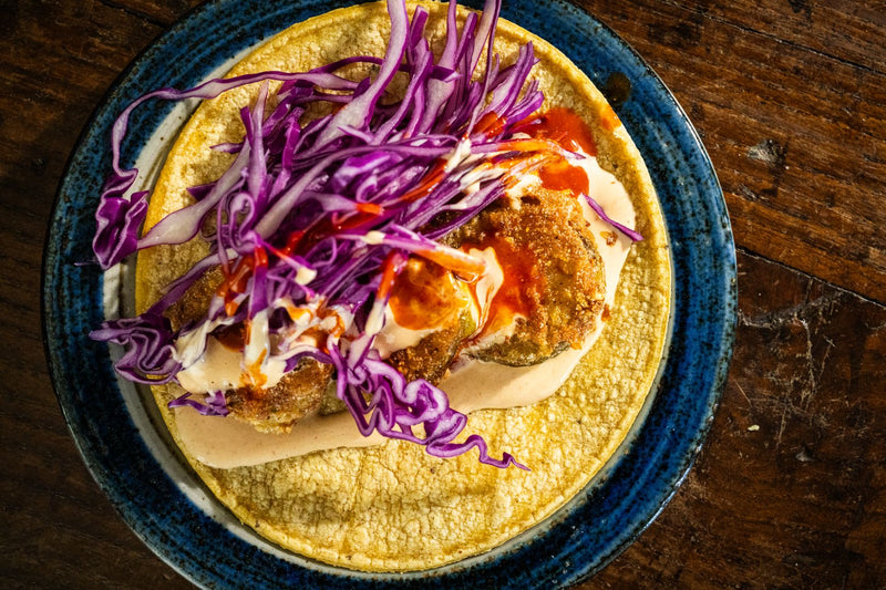 Tacos de tomatillo verde frito