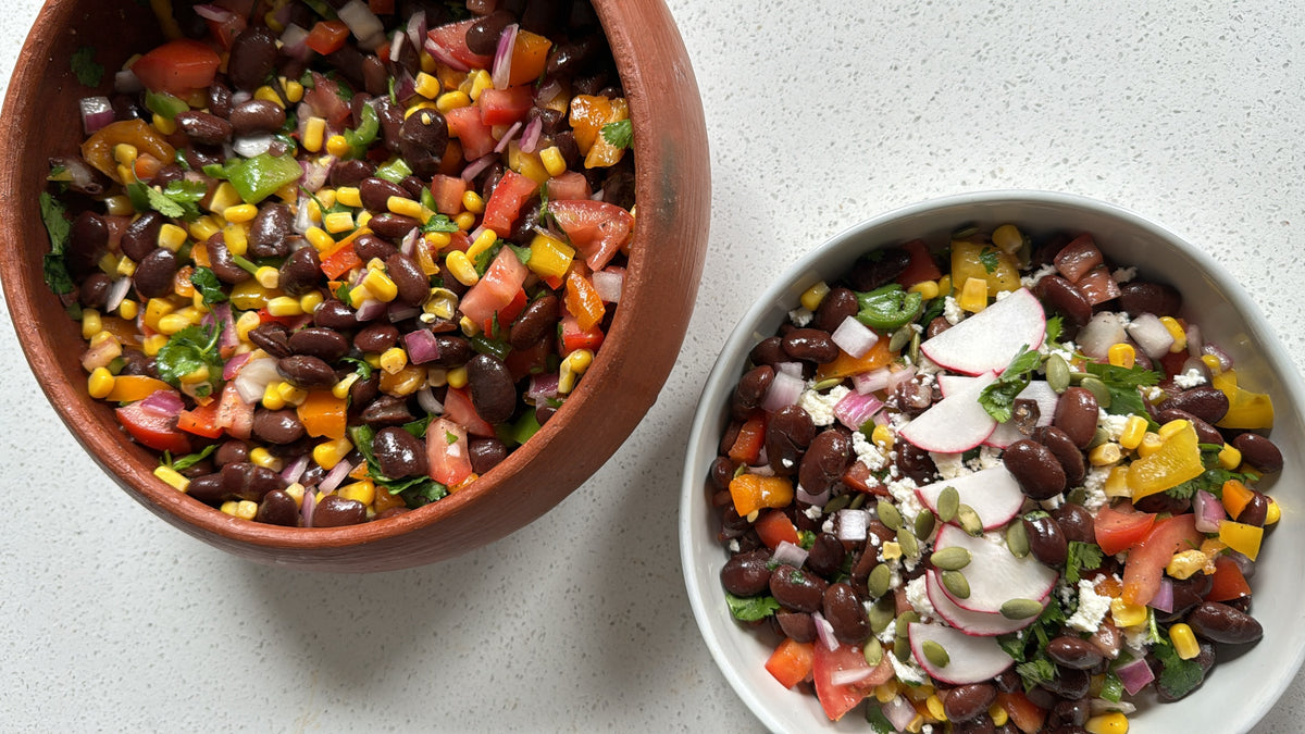Lleve esta ensalada de judías a la comida popular