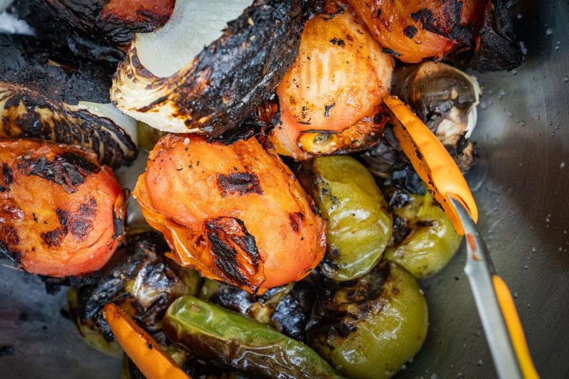 Grilled vegetables for salsa