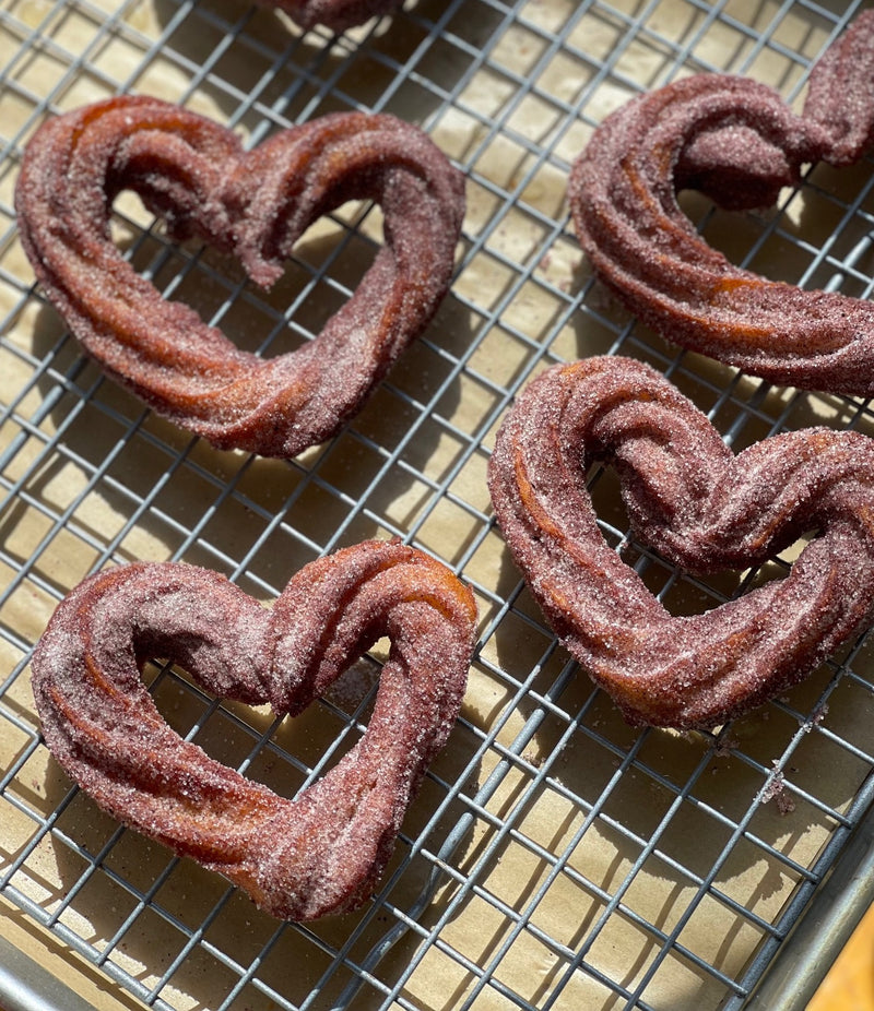 Masa Churros with Hibiscus Sugar