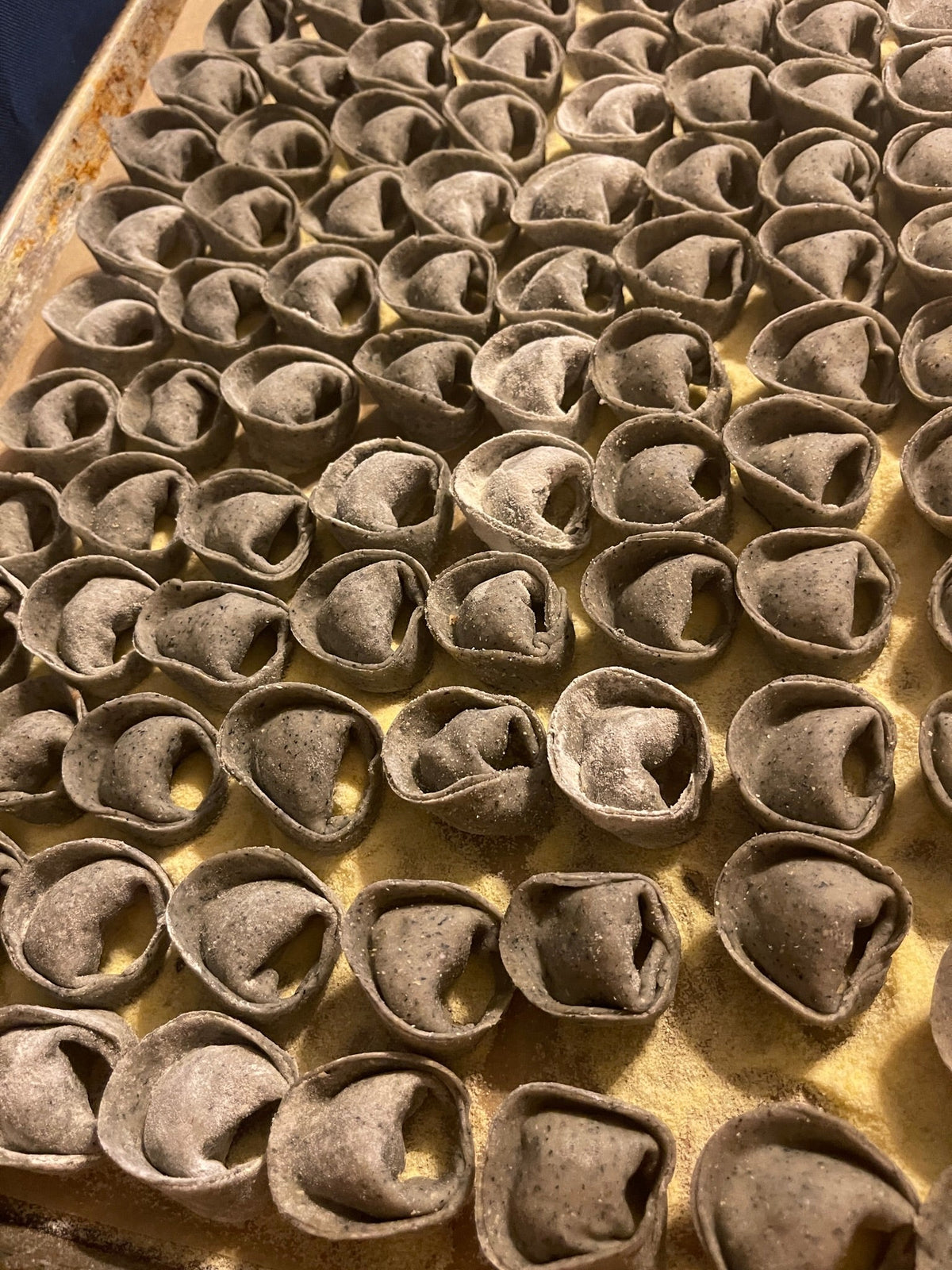 Blue masa pasta dough