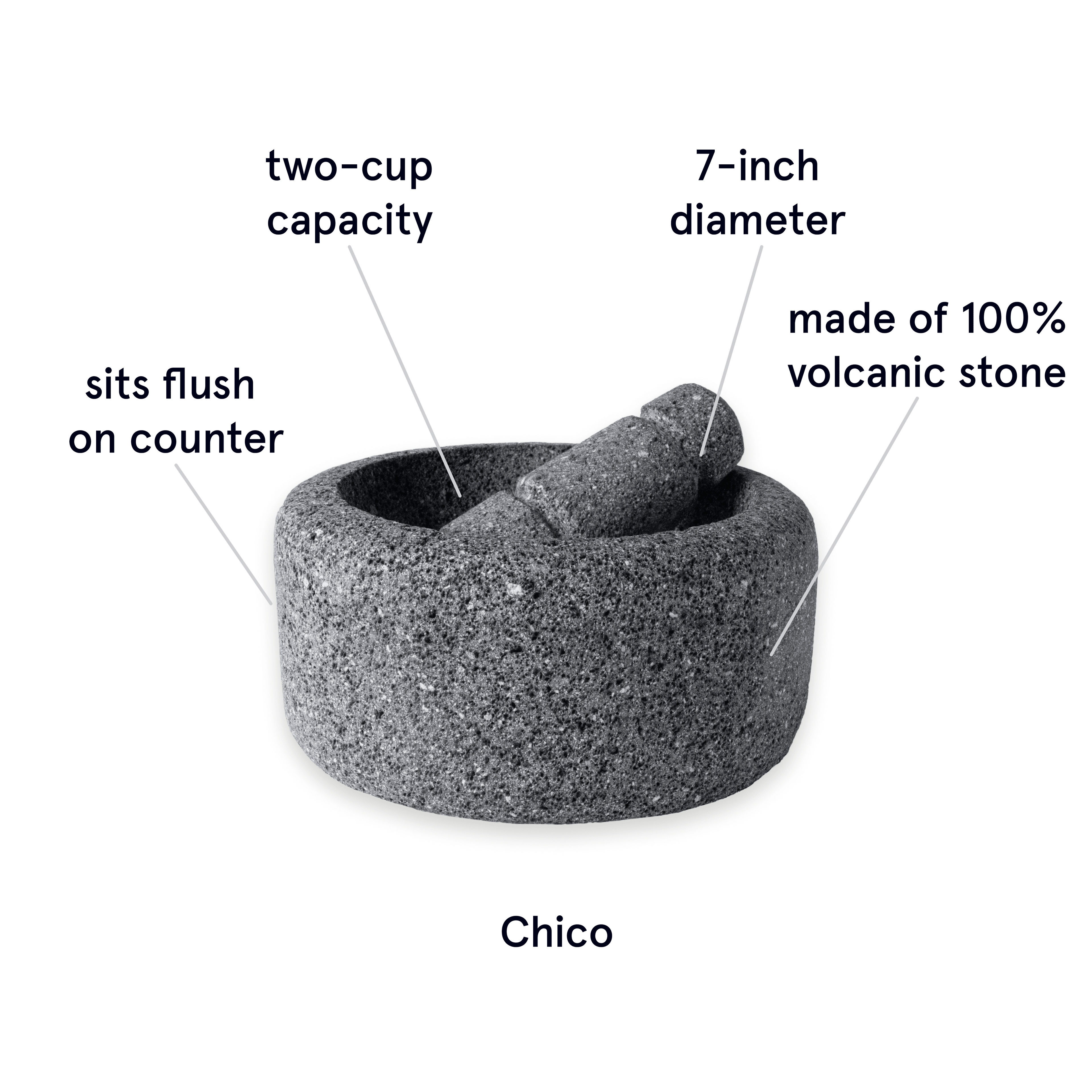 Molcajete Chico Detalles
