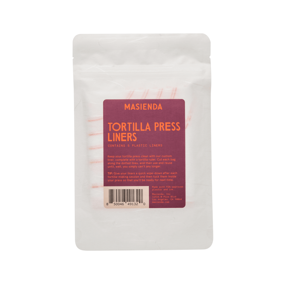 Plastic Tortilla Press Liners