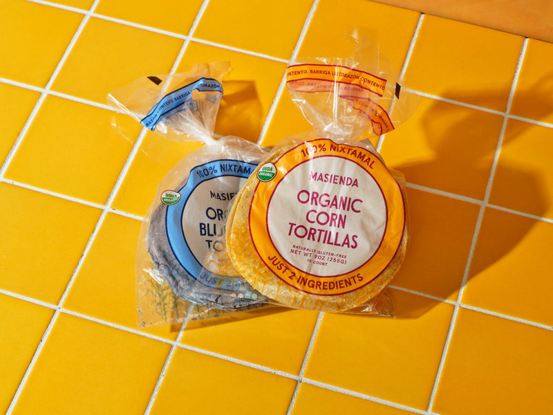 Organic Yellow and Blue Corn Tortillas